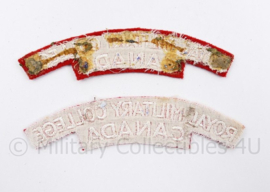 WO2 Canadees paar shoulder Titles  Royal Military College Canada - 12 x 3 cm - origineel