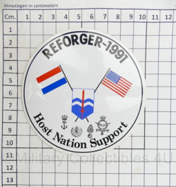 Host Nation Support Reforger 1991 sticker - diameter 10 cm - origineel