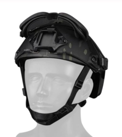 Tactical Airsoft Smoke Goggles voor MICH FAST helm en ook los te dragen - ZWART frame met smoke glas (zonder helm)