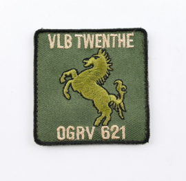 Klu luchtmacht VLB Twenthe OGRV 621 621 Object Grondverdedeging borstembleem 621 squadron  - met klittenband - 5 x 5 cm - origineel