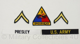 Elvis Presley emblemen set - Private First Class - 3rd Armoured Division