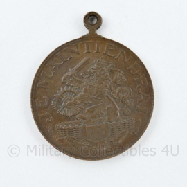 Defensie Je Maintiendrai steunpenning 1914 met oogje voor halsketting - 3,5 x 3 cm - origineel