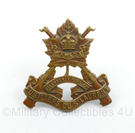 Ww2 Canadian cap badge - Kings Crown - St Lawrence Fusiliers  - 4 x 4 cm -origineel