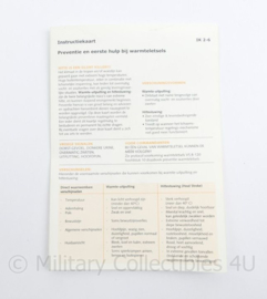 Defensie instructiekaart IK 2-6 preventie warmteletsel - origineel