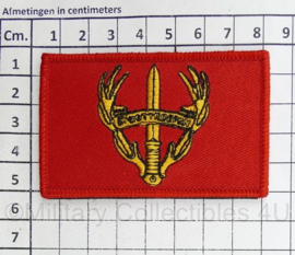 Defensie Stoottroepen horizontaal embleem - voor rugzak, baseball cap, ed. - met klittenband - 8 x 5 cm