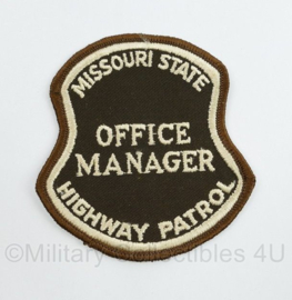 Amerikaanse Politie embleem American Office Manager Missouri State Highway Patrol patch - 10,5 x 10 cm - origineel