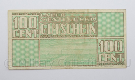 WO2 Duits Westerbork Lagergeld 1944 - 100 cent - origineel