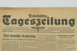 WO2 Duitse krant Frankische Tageszeitung nr. 50 29 februari 1944 - 47 x 32 cm - origineel