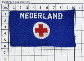 MVO Rode kruis embleem ongevouwen - Brabands weefsel - 10 x 5,5 cm - origineel