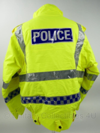 Britse politie regenjas MET warme voering - geel reflecterend - Small of Large  - origineel
