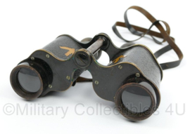 WO1 Britse verrekijker met lederen case - fabrikant Ross London Stereo Prism Binoculars power=6 - origineel