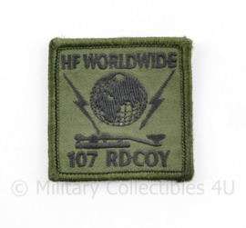 Defensie borst embleem HF Worldwide 107 RDCOY Radio Company/Radiocompagnie - met klittenband - 5 x 5 cm - origineel