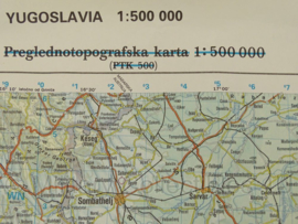 Joegoslavië topografische kaart 1:500 000 - Sarajevo list 45 - 107 x 64,5 cm - origineel