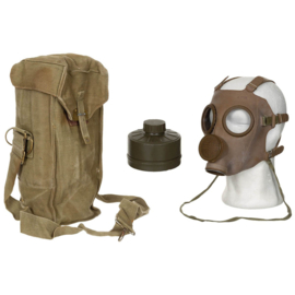 Belgische leger M51  gasmasker met tas en NBC filter -  origineel