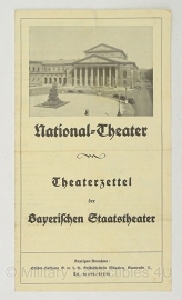 National Theater Theaterzettel der Baterischen Staatstheater - origineel 1932