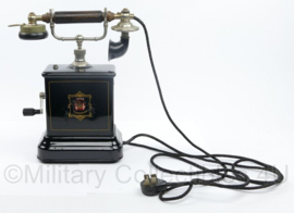 Antieke Jydsk handzwengel telefoon uit Denemarken begin 1900 - 18,5 x 12 x 32 cm - topstaat - origineel