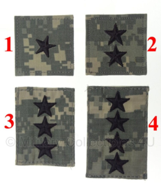 US Army ACU camo GENERAL rangembleem met klittenband - voor op de borst - verschillende rangen