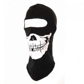 Bivakmuts zwart doodskop - met "skull" opdruk