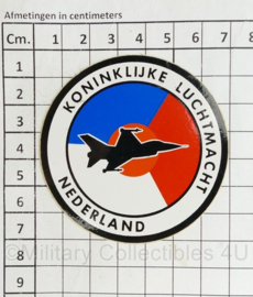 KLU Koninklijke Luchtmacht Nederland F16 F-16 sticker - diameter 7 cm - origineel