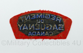 WO2 Canadese Regiment de Saguenay Canada shoulder title - 11 x 5  cm - origineel