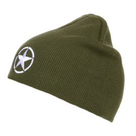 Groene beanie muts met Allied Star