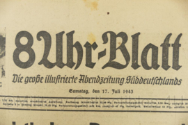 WO2 Duitse krant 8 Uhr Blatt 17 juli 1943 - 47 x 32 cm - origineel