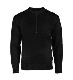 Swiss Army sweater ronde hals met rits - ZWART - maat Small t/m 3XL - nieuw gemaakt