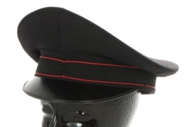 Italiaanse Carabinieri politie platte pet - zwart met rode bies - Ongebruikt - maat 53 of 54   - origineel