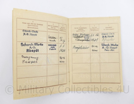 Wo2 Duits Arbeitsbuch uit 1935 - 10,5 x 15,5 cm - origineel