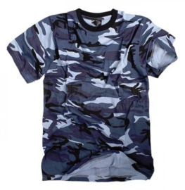 T shirt Blue Urban camo - alleen maat XXL op voorraad
