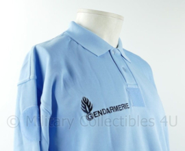 Franse Gendarmerie polo LANGE mouw lichtblauw - maat 58 tm. 62  - nieuw - origineel