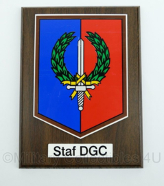 KL wandbord - staf divisie genie commandant - afmeting 21 x 15 x 2 cm - origineel