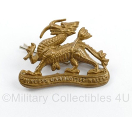 WO2 Britse Princess Charlotte of Wales Royal Berkshire Regiment cap badge - 3 x 2,5 cm - origineel