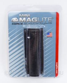 MagLite Flashlight leather belt holster Koppeltas 2Cell AA Zwart leer - 16,5 x 12 cm - nieuw in verpakking - origineel