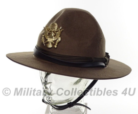 US ww2 Officer campaign hat met metalen insigne Drill Instructor