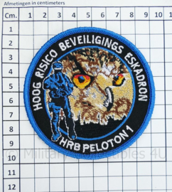 KMAR Koninklijke Marechaussee Hoog Risico Beveiliging Eskadron HRB Peloton 1 embleem - met klittenband - diameter 9 cm