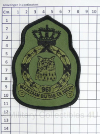 KLU Koninklijke Luchtmacht 961 squadron Waakzaam bij Dag en Nacht embleem met klittenband - 11,5 x 8 cm - origineel