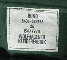 Duitse groene BGS uniform broek - ongebruikt - maat 26 (154/79/8) - origineel