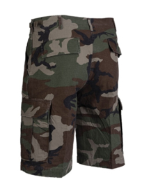 US BERMUDA COTTON PREWASH - korte broek WOODLAND Forest camo 