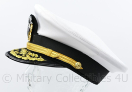 US Navy USN Admiral visor cap replica Summer cap WHITE - maat 57 tm. 59