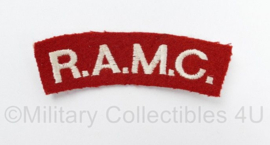 Britse leger RAMC Royal Army Medical Corps shoulder title - 8,5 x 3 cm - origineel