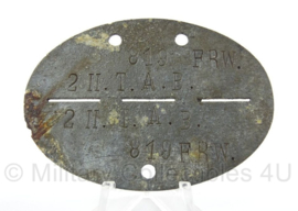 WO2 Duitse erkennungsmarke - Freiwillige 2 II T.A.B - persoonsnummer 819 - origineel