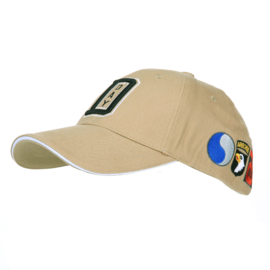 Baseball cap - D day uitvoering - met patches van alle divisies - Green, Khaki of Wolf grey