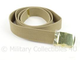 KM Koninklijke Marine tropen broekriem khaki webbing DT en GVT - licht gebruikt - 150 cm - origineel