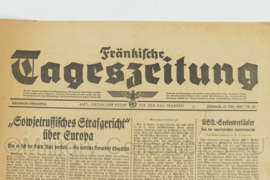 WO2 Duitse krant Frankische Tageszeitung nr. 45 23 februari 1944 - 47 x 32 cm - origineel