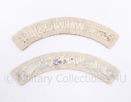 WO2 Brits paar shoulder Titles Royal Warwickshire - 13 x 2 cm - origineel