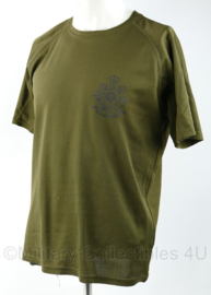 KMARS Korps Mariniers Coolmax shirt groen - met logo op de rug - maat Medium of Extra Large - gedragen - origineel