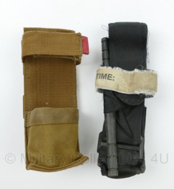 KL Landmacht tourniquet zwart met coyote molle koppeltas  - afmeting 6x3.5x16.5 cm - gebruikt - origineel