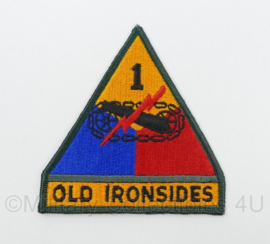 US Army 1st Armored Division Old Ironsides embleem - 10 x 9,5 cm - origineel naoorlogs