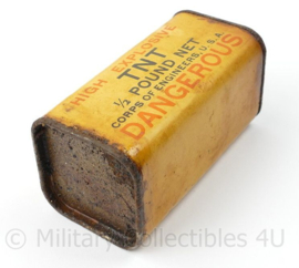 Empty US TNT ½ Pound High Explosive Charge box LEEG - 9½ x 5 x 5 cm - origineel